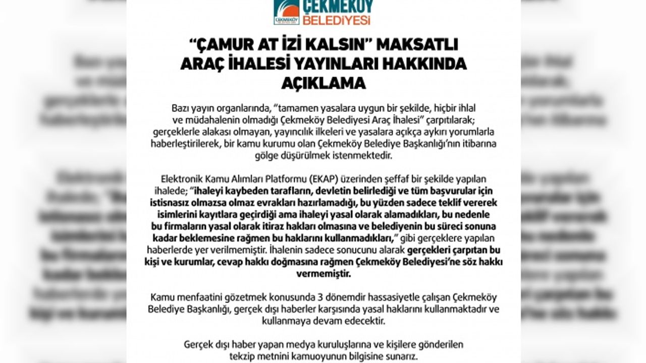 Çekmeköy Belediyesi'nden "Çamur At İzi Kalsın"