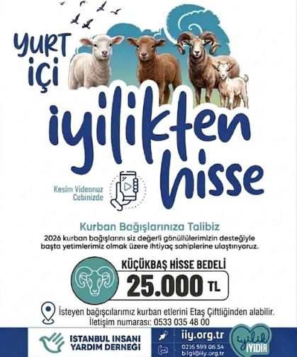 İstanbul İnsani Yardım Derneği’nden Kurban Bağışı Çağrısı